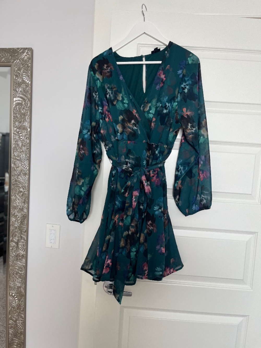 Torrid size1 chiffon long sleeve midi dress